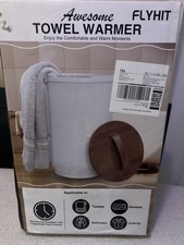 FLYHIT Luxury Towel Warmer Bucket Large Bathroom Heater w/ Wooden Lid Open Box