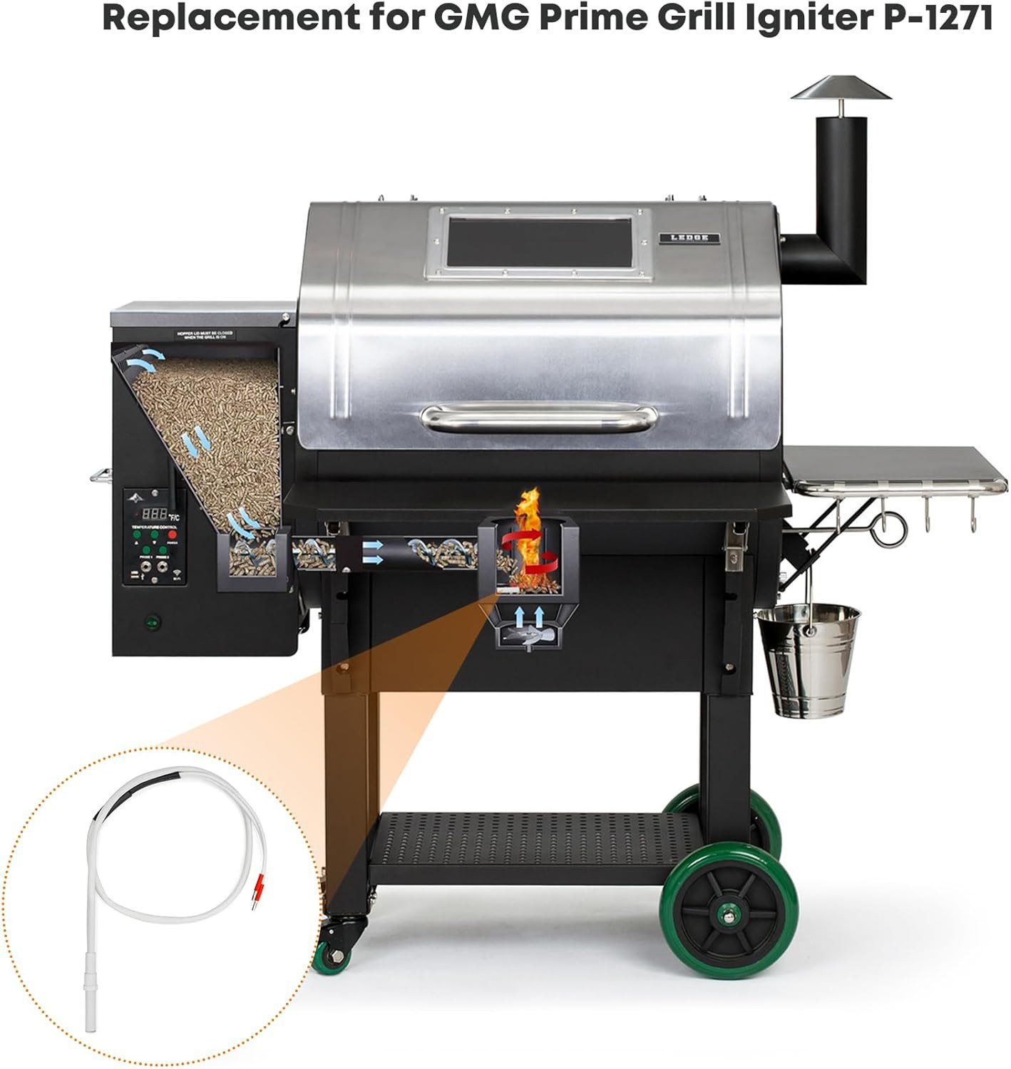 12V Ceramic Igniter Replacement for Green Mountain Grills Daniel Boone Jim Bowie