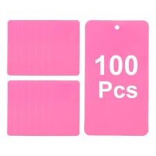 100Pcs Pink Plastic Shipping Tags, 3.5" x 2" Labeling Tags Perforated