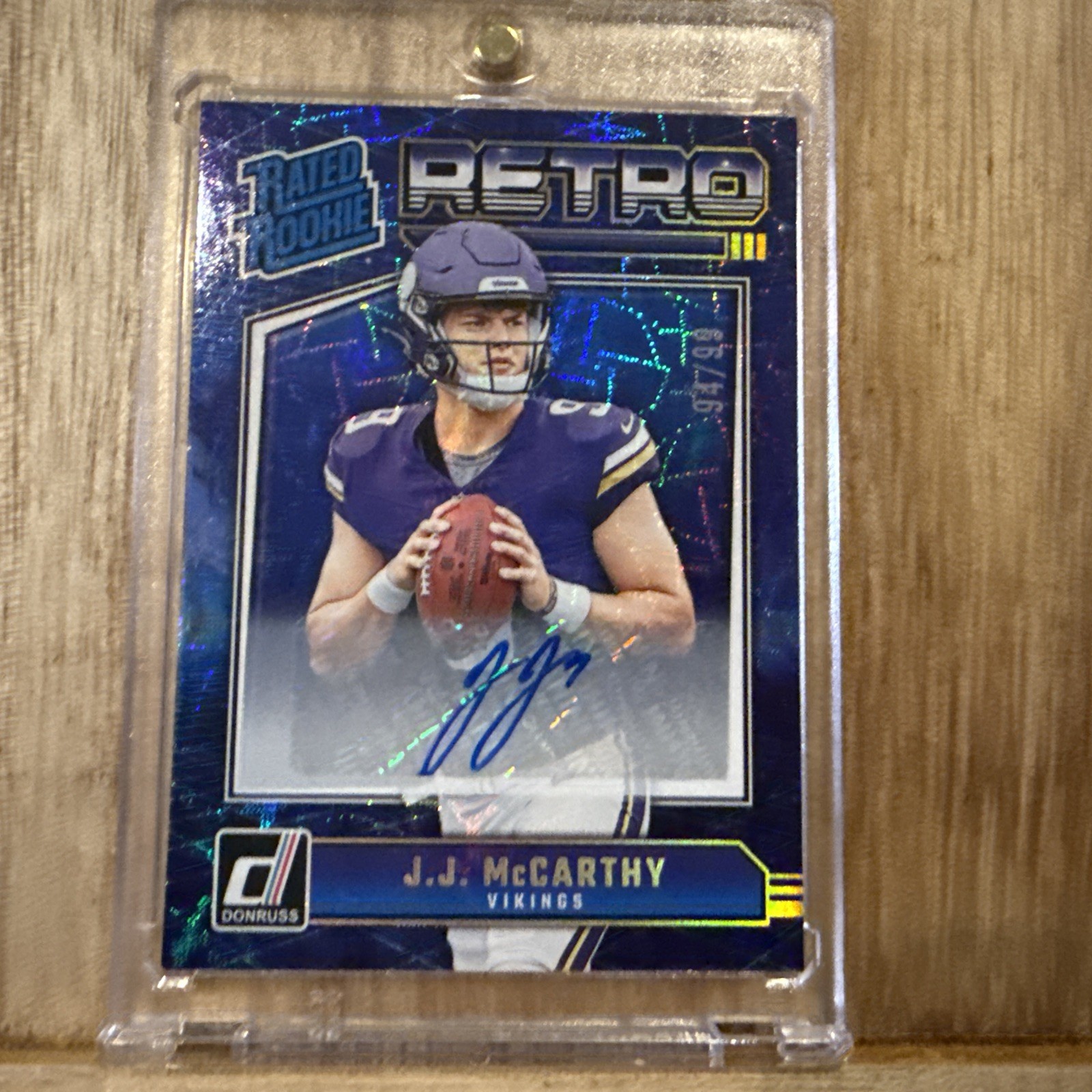 2024 JJ McCarthy Donruss Retro Series Autograph /99 Rated Rookie