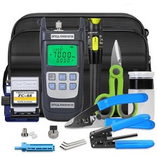 Fiber Optic Tool Kit 9in1 with FC6S Fiber Cleaver, Optical Power Meter 70 1...