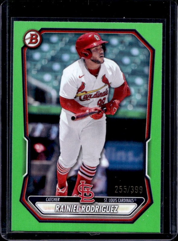 2026 Bowman Rainiel Rodriguez Prospects Neon Green Border #/399 Cardinals