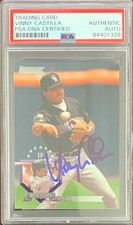 Vinny Castilla auto signed card 1994 Donruss Colorado Rockies PSA Encapsulated