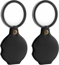 20X Pocket Magnifier, 2Pcs Mini Folding Magnifying Glass for Reading and Inspect
