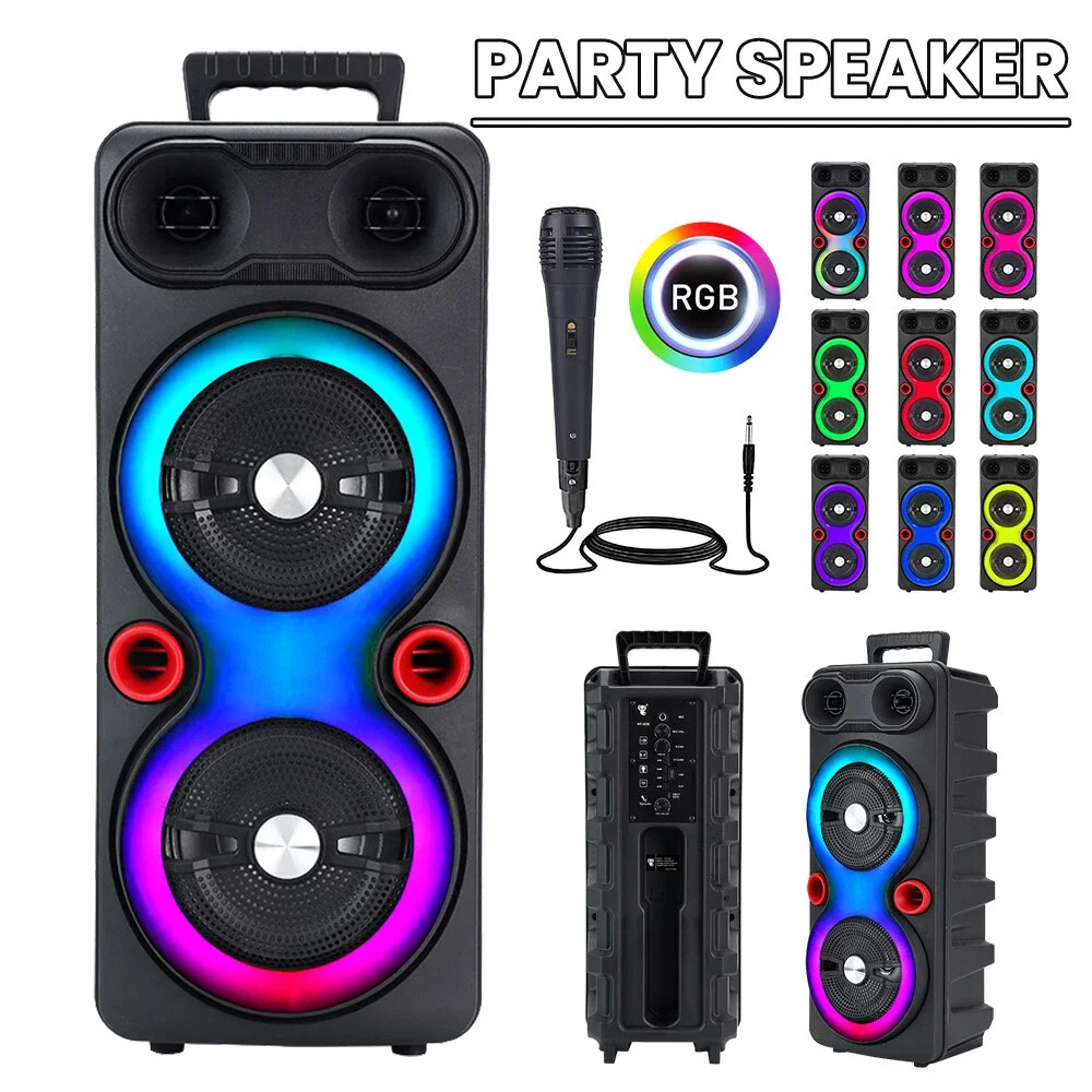 Karaoke Sound Box RGB Party Sound Box Outdoor Portable Speaker Stereo Subwoofer