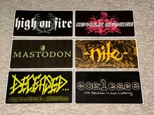 Nile Deceased Coalesce Mastodon High on Fire Cephalic Carnage Sticker Lot of 6 