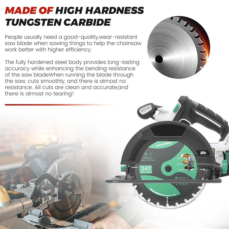 10 Pack 7-1/4 Inch 24T Circular Saw Blades W/ 5/8" Arbor ATB Framing Saw Blades