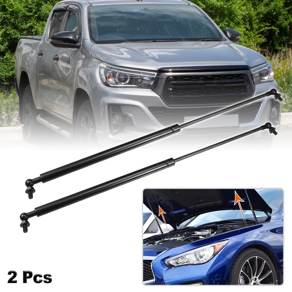 2 Pcs Front Hood Lift Supports Struts for Toyota Hilux SR5 2015-2019 Black - Image 2 of 4