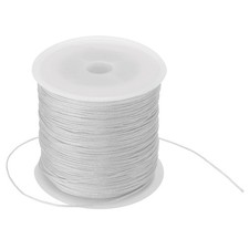 109Yard Nylon Satin Cord 0.8mm Beading String Braided Rope Gray