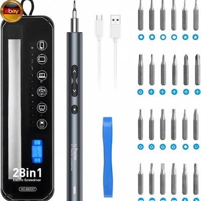 NEW Mini Electric Screwdriver, 28 in 1 Precision Power Screwdriver Set with 24