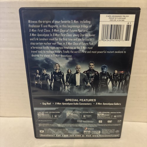 X-Men - First Class/Days of Future Past/Apocalypse - 3 DVD Set - VG - Picture 2 of 2