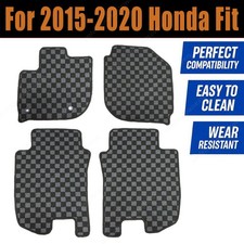 1st2nd Rows Floor Mats Checkered Flag Carpet For 2015-2020 Honda Fit Anti-slip 1st2nd Rows Floor Mats Checkered Flag Carpet For 2015-2020 Honda Fit Anti-slip