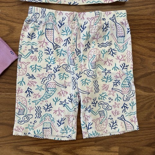 Carter’s 4pc Cotton Summer Pajamas Set Girls 7 7A Shorts Pants Mermaid NWT! - Picture 4 of 15