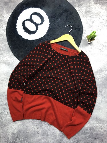 Weekend Max Mara, Maglione MAX MARA Weekend Vintage Pois Italia Lusso Rosso Nero Y2k Streetwear