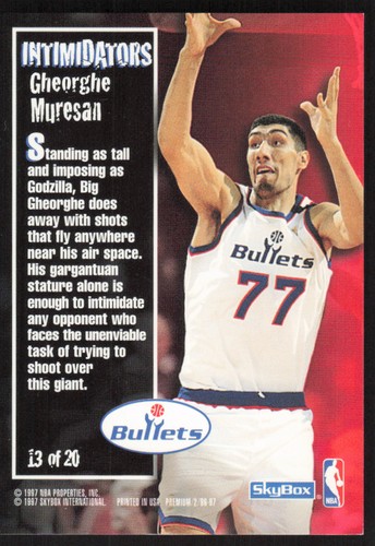1996-97 SkyBox Premium Intimidators Gheorghe Muresan Card #13 - Bullets - Picture 2 of 2