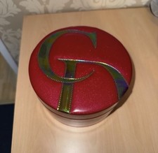 Christian Dior Round Gift Box Red Patent Leather Vintage Storage Case Dior