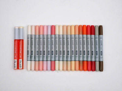 COPIC Ciao Marker 19 Stück + 2 Refill Nachfüller Hauttöne Pastell Skintones