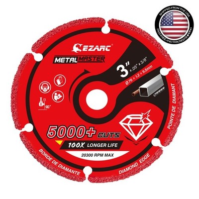 Diamond Cutting Wheel 3 x 3/8 Inch   5000+ Cuts for Metal Cutting Precision
