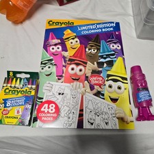 Crayola Limited Edition 8 Retired Colored Crayons , Book and Pinkish Sharpener