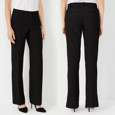 Ann Taylor The Trouser Curvy Mid Rise Black Career Pants 12 Tall, Long, Office