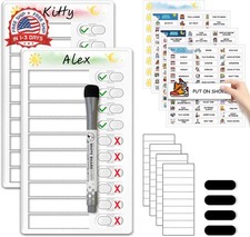 Upgraded Slider Dry Erase Chore Chart for Kids, Whiteboard Magnetic Chore Chart