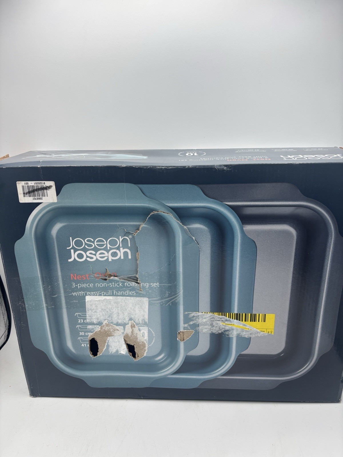 Joseph Joseph Nest 3 Set Carbon Steel Non-Stick Oven Roasting Trays Used Damaged