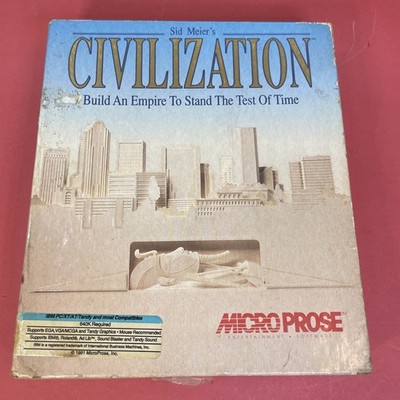 Sid Meier's Civilization 1991 MicroProse Big Box IBM PC 5.25  Floppy Discs Only