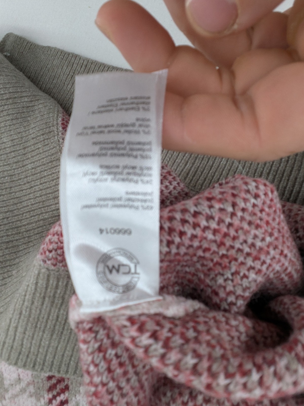 Tchibo Essentials Damen Rollkragenpullover Gr 44/46 Rosa Grau Kariert Strick image 9