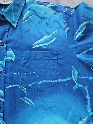 Wyland Dolphin Print Button Up Shirt Size L Read Descript - Picture 14 of 14