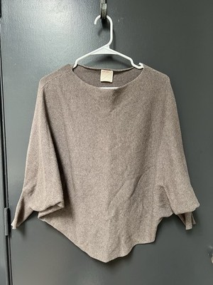 Kerisma Sweater Womens S/M Gray Soft Dolman Batwing Ribbed Knit Pullover G550