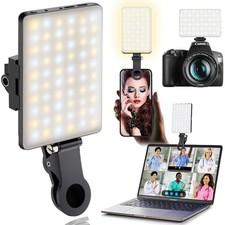 60 LED Portable Selfie Light Video Conference Lighting with Clip Black