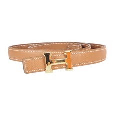 Cintura reversibile HERMÈS 18 mm stretta oro Epsom Sellier + fibbia H mini...