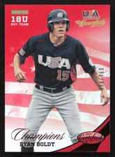 2013 Panini USA Baseball Ryan Boldt National Team Mirror Red #/499 #152