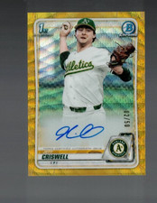 Jeff Criswell 2020 Bowman Chrome Draft Gold Shimmer Refractor Auto #d 02/50