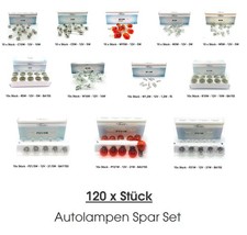 120x STÜCK SET PKW Beleuchtung Glühlampe Birne Soffitte Auto Lampe Glas LONGLIFE