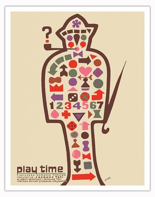 Playtime - Starring Jacques Tati - Vintage Polish Film Poster Jerzy Flisak 1967