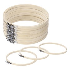 12Pcs 8 Inch Wooden Round Embroidery Hoops Bamboo Circle Cross Stitch Hoop