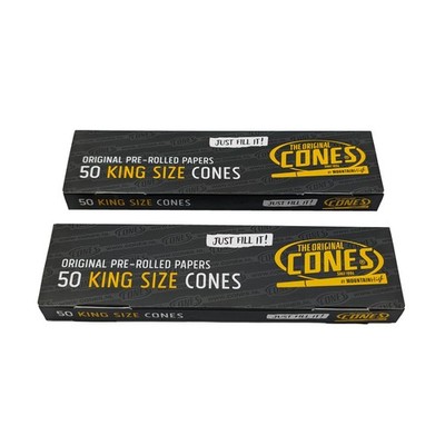 100 Räucherpapier Zapfen vorgerollt King Size 109 mm - mit Rotaugenspitze