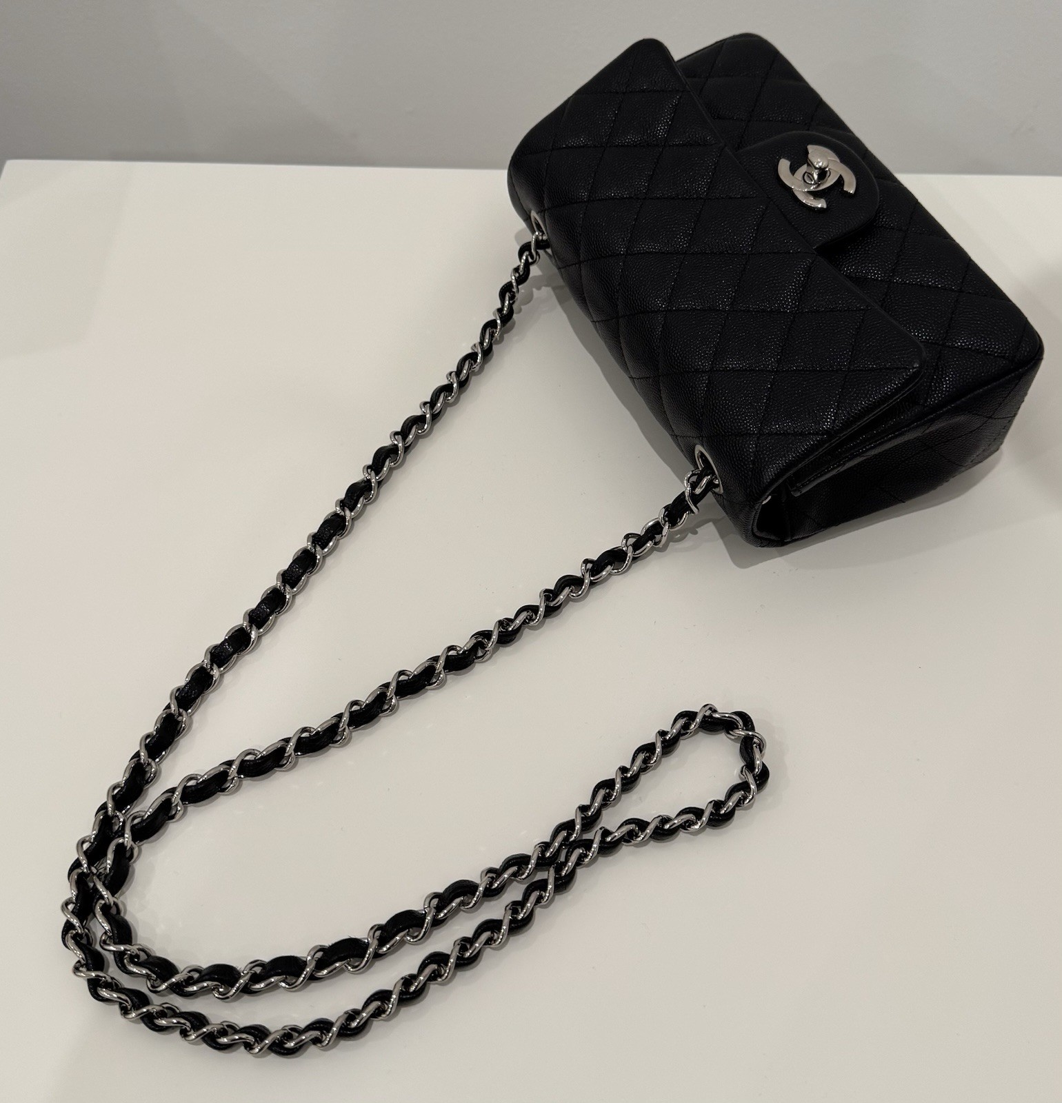 EUC Authentic Chanel Mini Rectangular Caviar Blac… - image 2