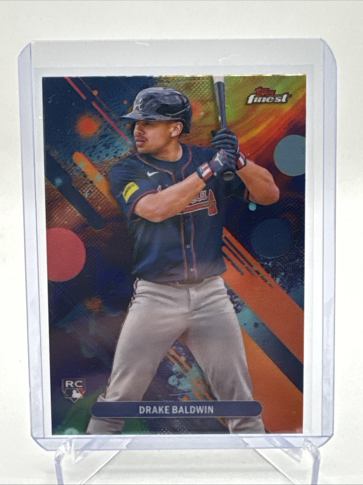 2025 Topps Finest Drake Baldwin Common Oil Spill RC #21 Braves Rare Baseball