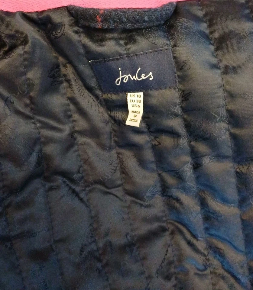 Joules Tweed Field Jacket Size 10 Navy Excellent Condition.  B138 - Image 2 of 4