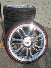 22 New Platinum Escalade Factory Chrome 4 Wheels 285-45-22 Vogue Tires Red 5358