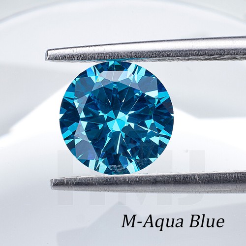 300pcs 0.8~15mm Round Cut Aqua Blue Loose cubic zirconia 5A CZ Stone Birthstone - Picture 6 of 16