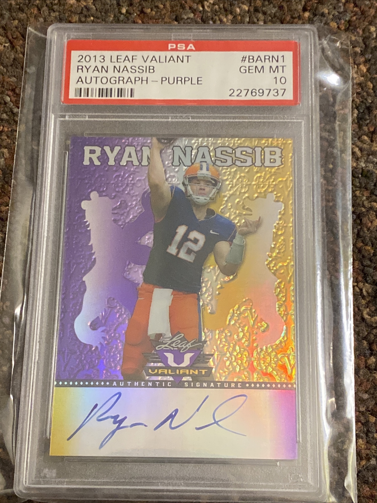 Ryan Nassib Leaf Valiant #BARN1 Autograph-Purple