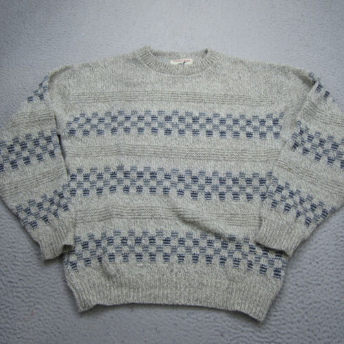 Vintage Winona Knits Sweater Mens XL Brown Wool Fair Isle Fisherman 1980s USA - Picture 2 of 11
