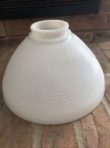 Vintage Waffle Milk Glass Lamp Shade Ceiling Standing Hanging Light