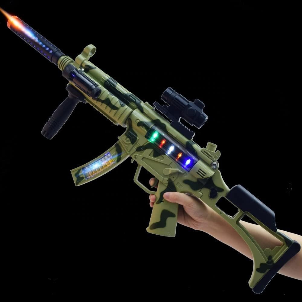 Electric Toy Machine Gun For Kids With Flash Light & Sound Powerful