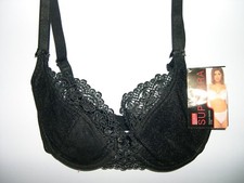 Panache SUPERBRA 3156 Heaven Sparkle BLACK Embroidery Lace UW Bra - 30DDD - NWT