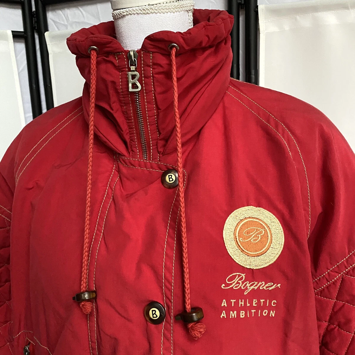 Bogner 80s Womens Size 6 Red Coat Ultra Rare Spellout Breast | eBay