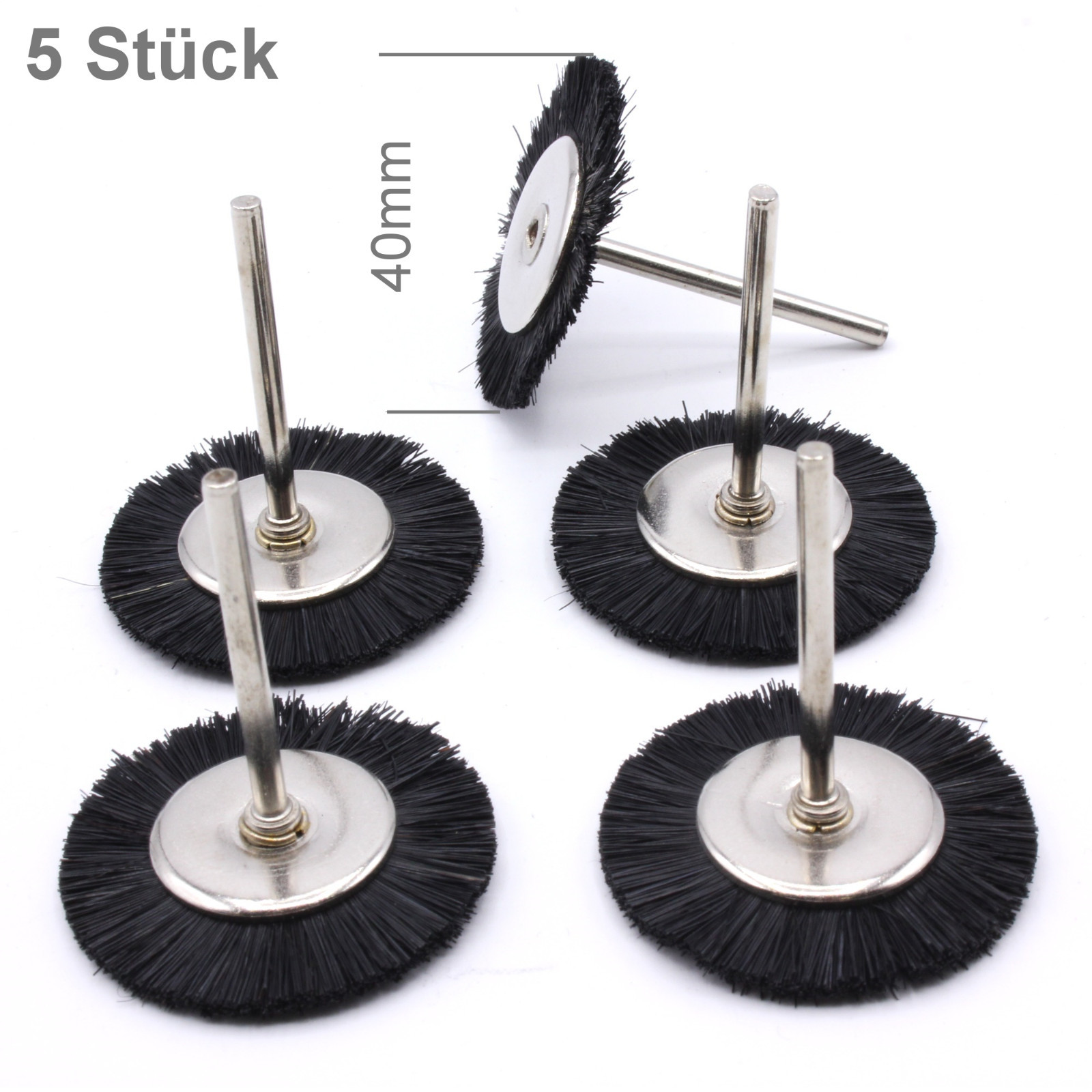 5x Ziegenhaar Bürsten 22mm - Polierbürsten Für Dremel/Proxxon (3mm Dorn)